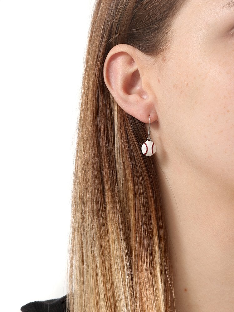 GIMMEDAT Baseball Earrings Enamel Dangle Sports Jewelry for Women Mom Fan or Gift - Image 2